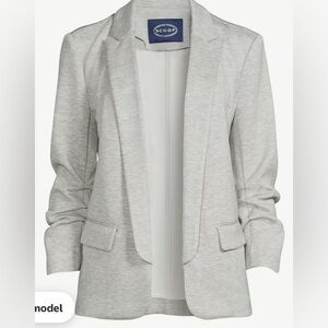 Women's Classic Gray Scuba Blazer with bunched sleeves